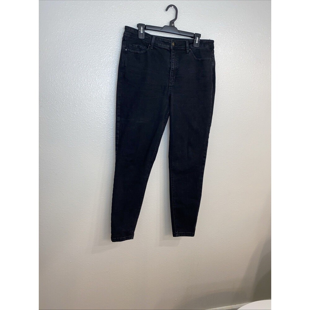 Repreve Dip Mid Rise Women's Skinny Shaping Pull-on Jeans, Sz 16 Black